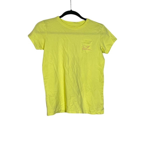 Vineyard Vines Girls Tee Neon Yellow and Pink Size Large / 14 - Picture 1 of 7